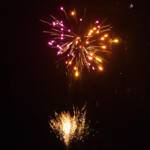 SCB499 - 25shot 30mm Flower Wave with Purple,Orange,Blue Pearl and Flower Wave Mine 4/1